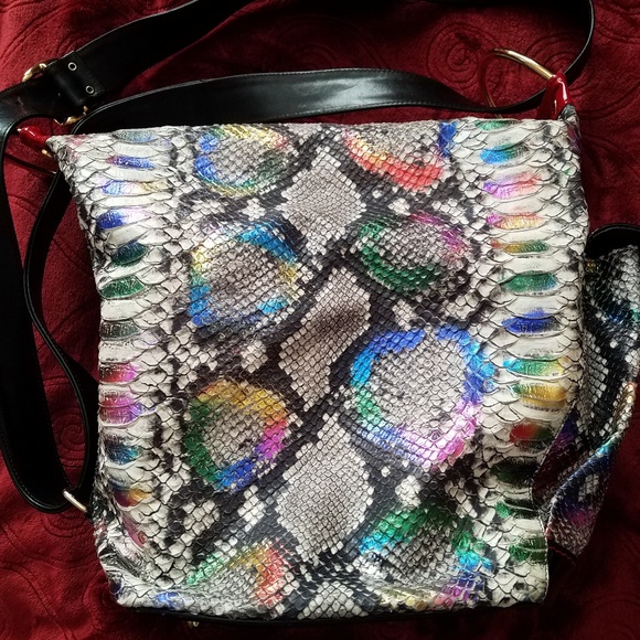 Marino Orlandi~ Rainbow 🌈 Python Sling/Bucket Bag - Picture 7 of 8